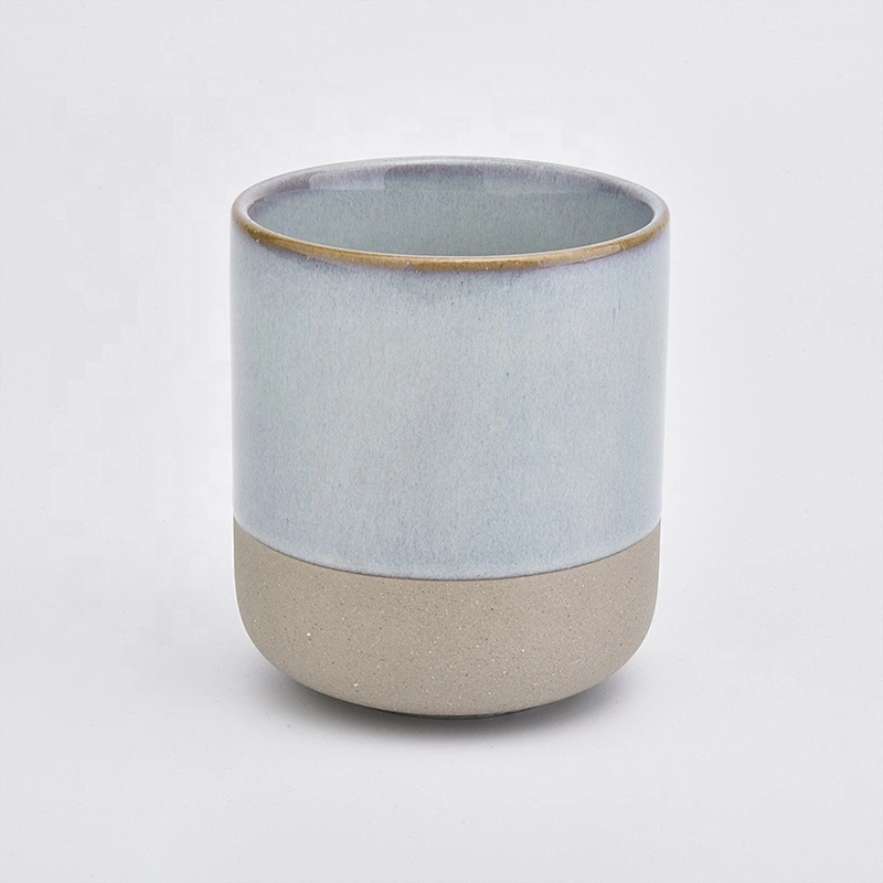 12 oz ceramic candle holder, reactive glazed candle vessel