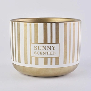 Sunny scented decorative gold ceramic candle holders