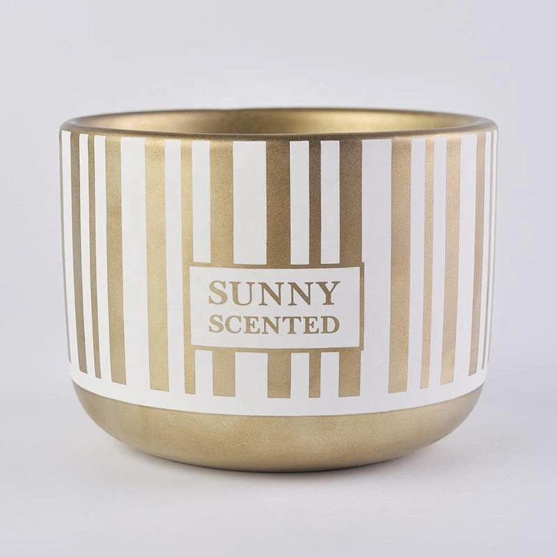 Sunny scented decorative gold ceramic candle holders