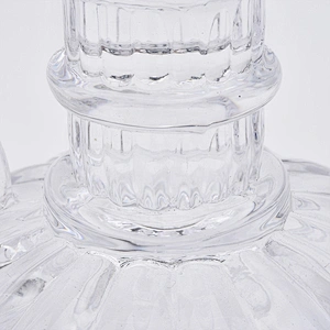 Empty high candlestick glass votive candelabra with base home decoration wholesale