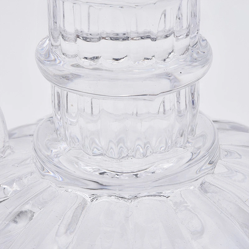 Empty high candlestick glass votive candelabra with base home decoration wholesale