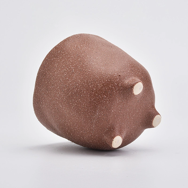 unique candle vessels, gravel surface ceramic container 8 oz