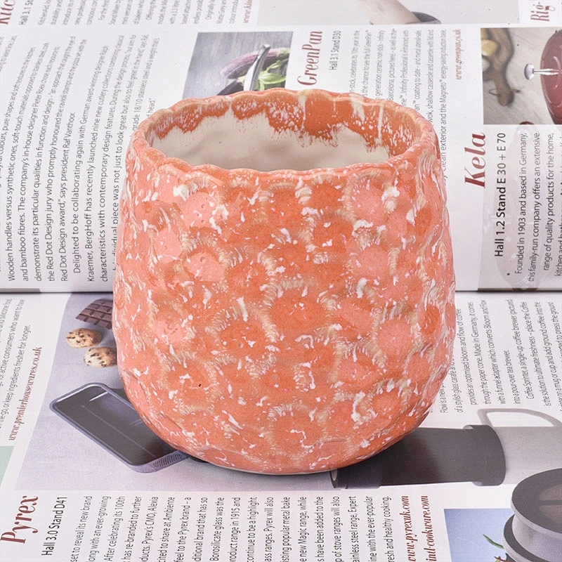 230ml Orange Mable ceramic candle jar votive candle container wedding centerpieces