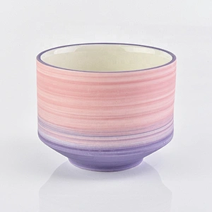 Supply Large Ceramic Candle Holder Handpainted Color Two Tones Home Decoration