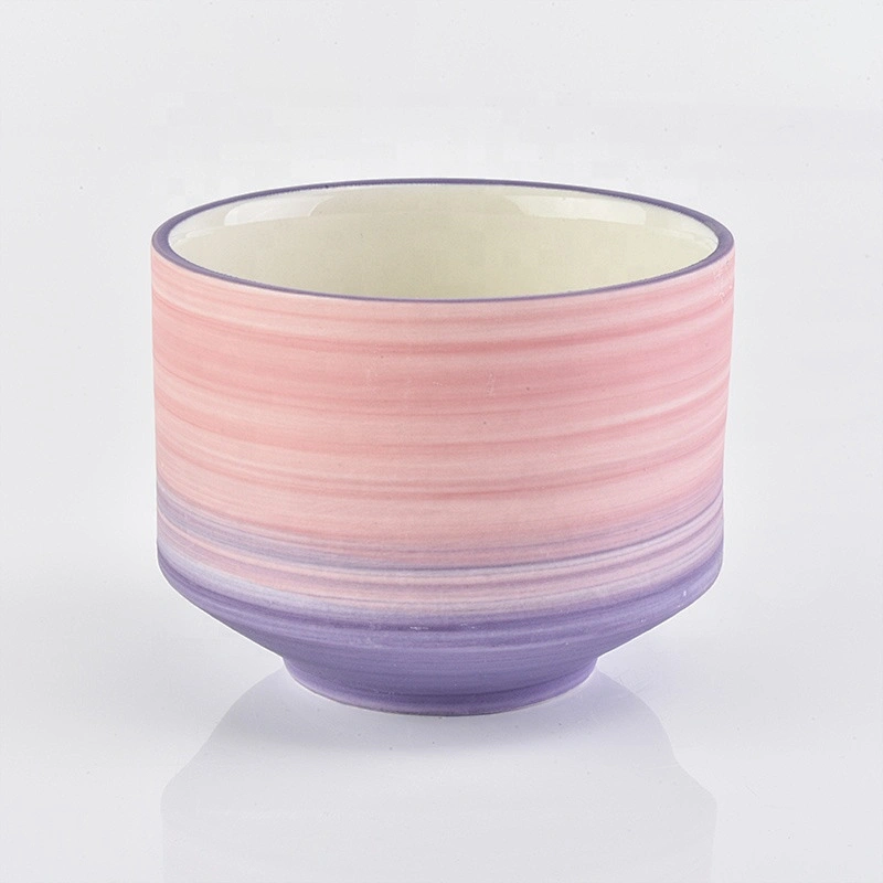 Supply Large Ceramic Candle Holder Handpainted Color Two Tones Home Decoration
