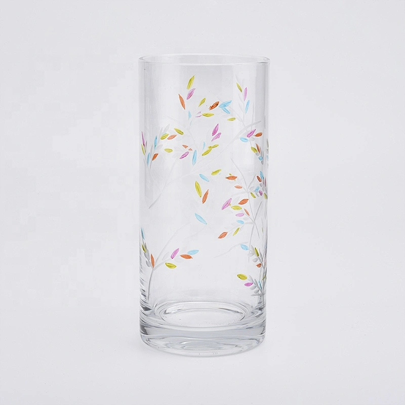 Handmade crystal pillar candle container tealight glass candles jars bottle home decor in bulk