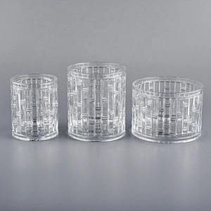8oz 16oz Sunny crystal luxury custom empty Glass candle holders wholesales