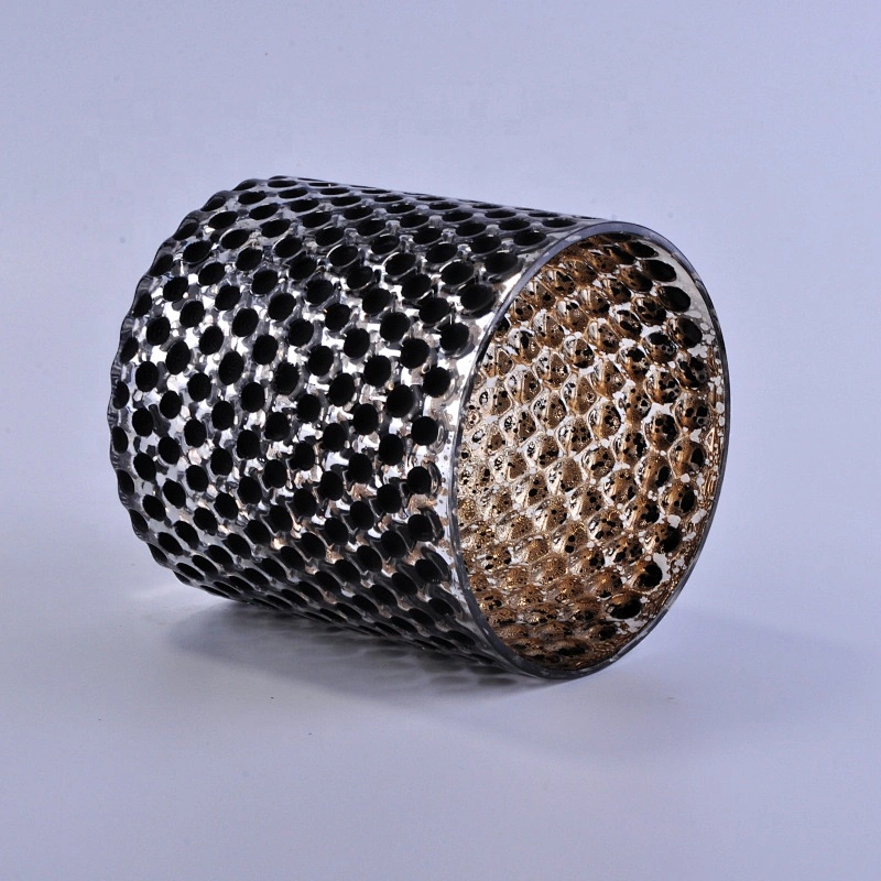 Wholesales mercury luxury black glass candle holder
