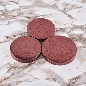 Custom round pink metal lid cover for candle holders