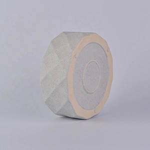 Sunny grey luxury Polygon tealight ceramic candle jar