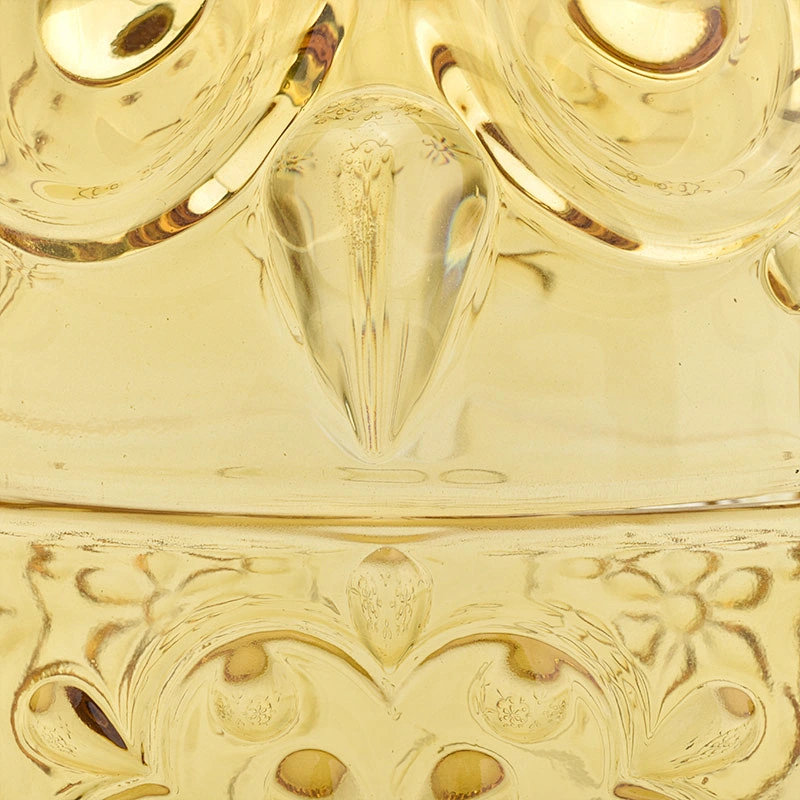 Golden parrot shape candle jar glass candle vessel with lid for wedding decoration