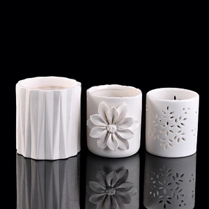 Antique ceramic jar for candle and plant pure white ceramic jar
