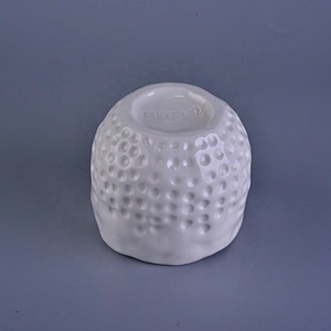Customized decorative white ceramic candle jars 6oz 8oz 10oz