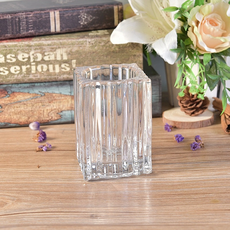Square Glass Candle jar tealight candle Holder home Decor supply