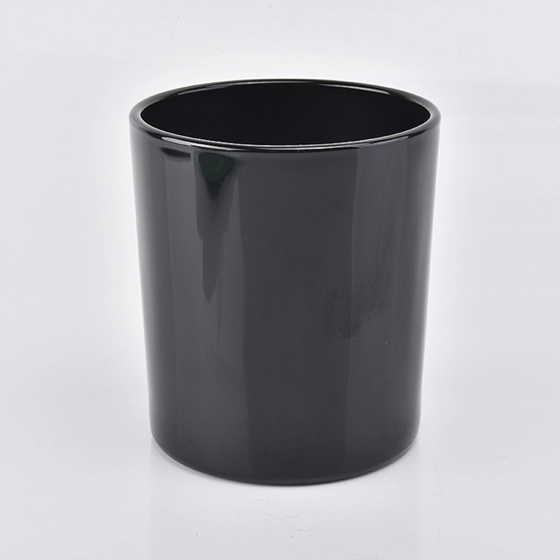 black pillar candle holder, glass cylinder candle jar