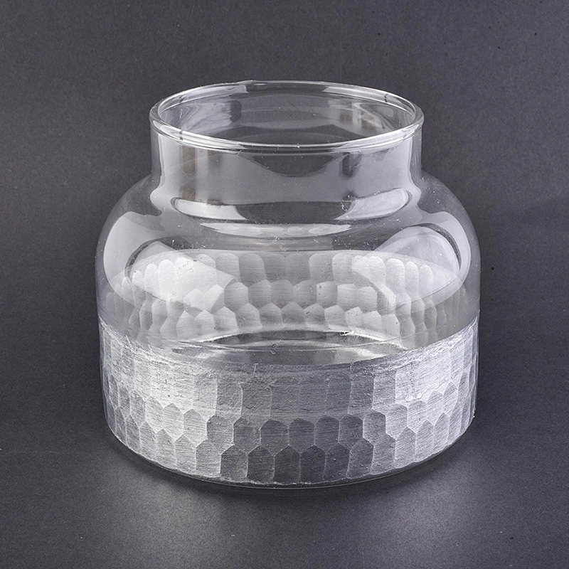 Silver dipped candle jar glass home decoration wholesale
