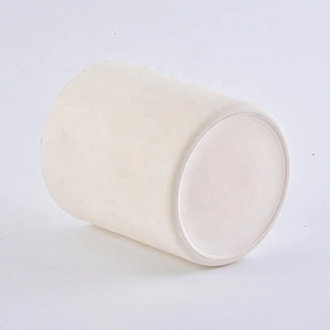12 OZ matte white glass  candle container, votive candle holder