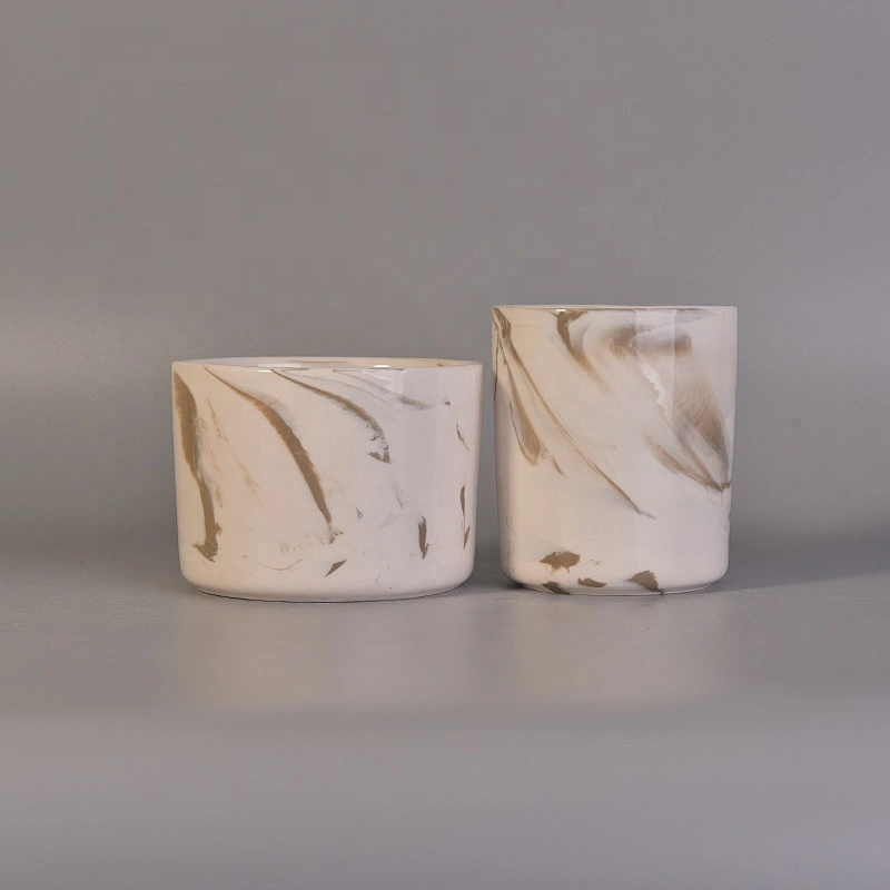 Cylinder mable ceramic candle containers for home decor