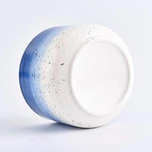 Sunny new design Luxury blue empty ceramic candle holder with lids