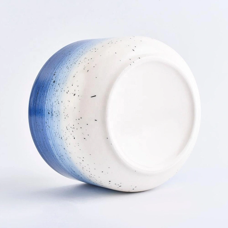 Sunny new design Luxury blue empty ceramic candle holder with lids