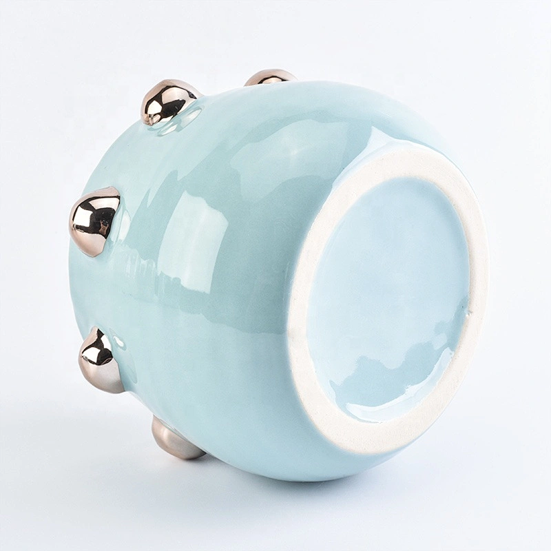 Handmade painting ceramic candle containers bowl votive scented candle holders party decoration wholesale