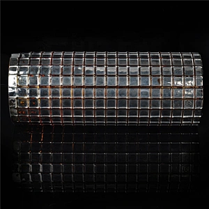 Grid pillar glass candle holders gold home decoration wholesale