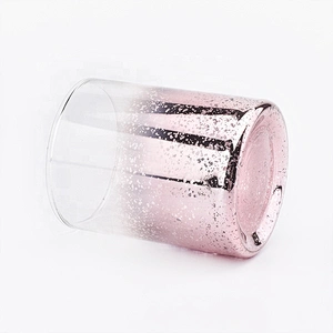Sunny pink iridescent glass candle holders for home wedding decoration