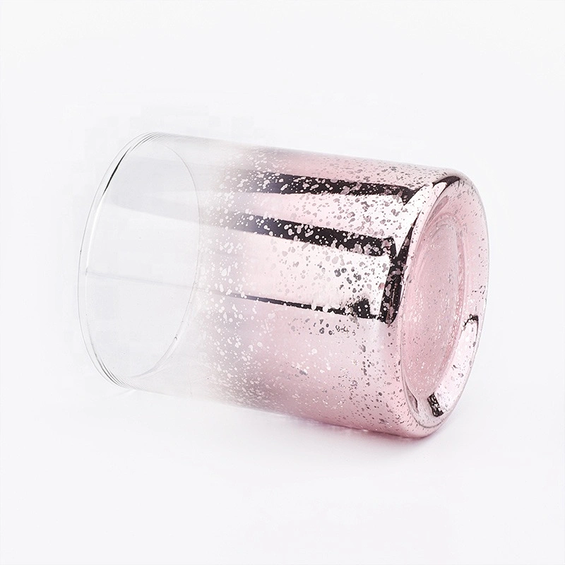 Sunny pink iridescent glass candle holders for home wedding decoration