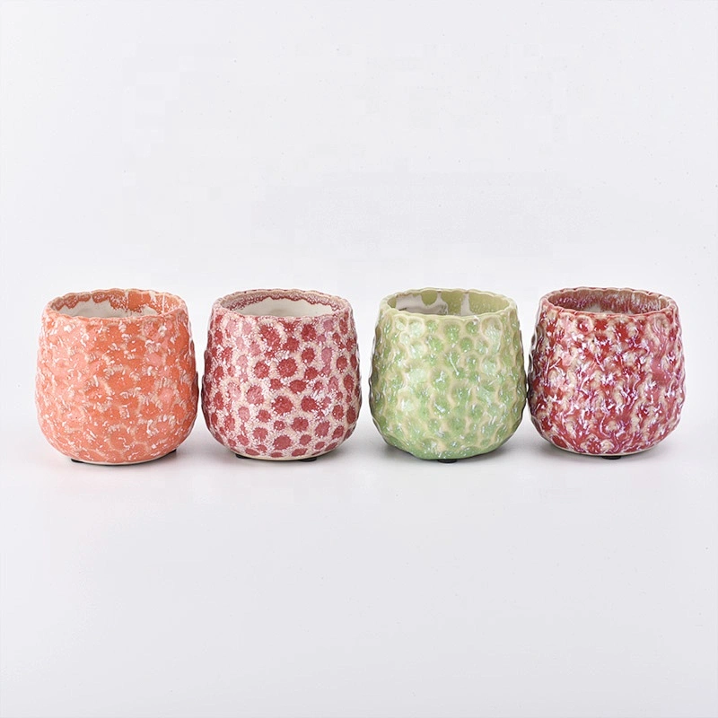 Vintage Green ceramic candle jars decorative candle tumbler wholesale