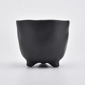 Matte black ceramic jar candle vessels 8 oz