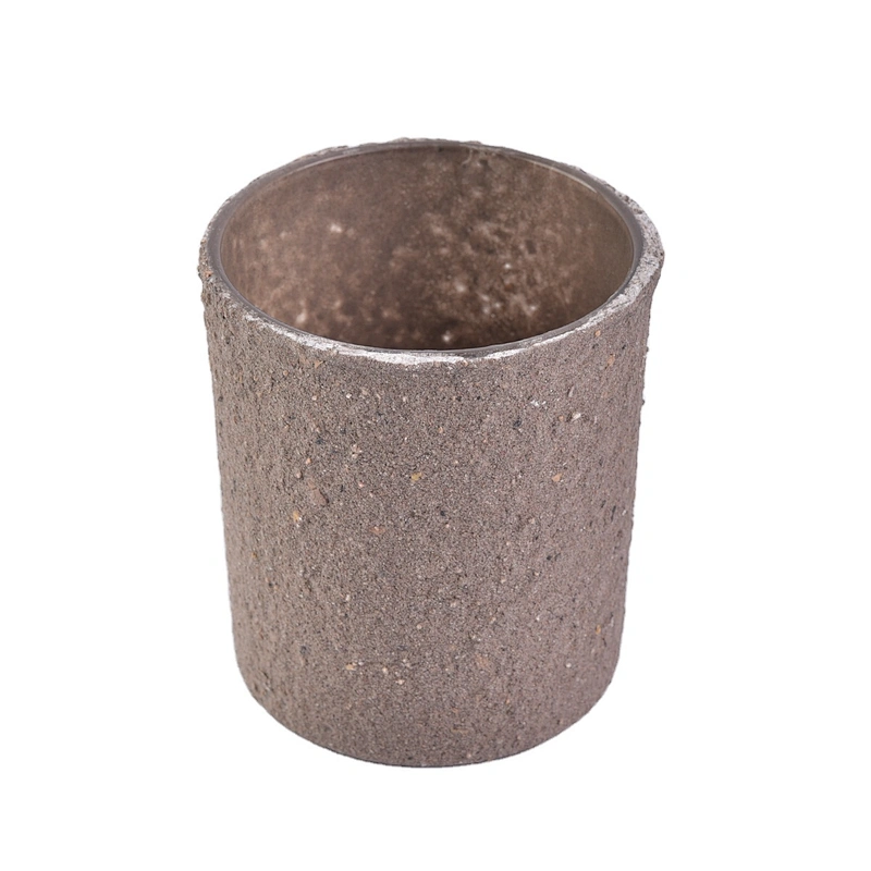Wholesales custom frosted amber candle cement jar holders 10oz 20oz