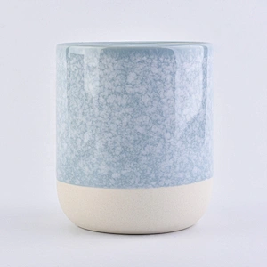 Manufacturer Sunny Luxury blue frosted ceramic candle vessel