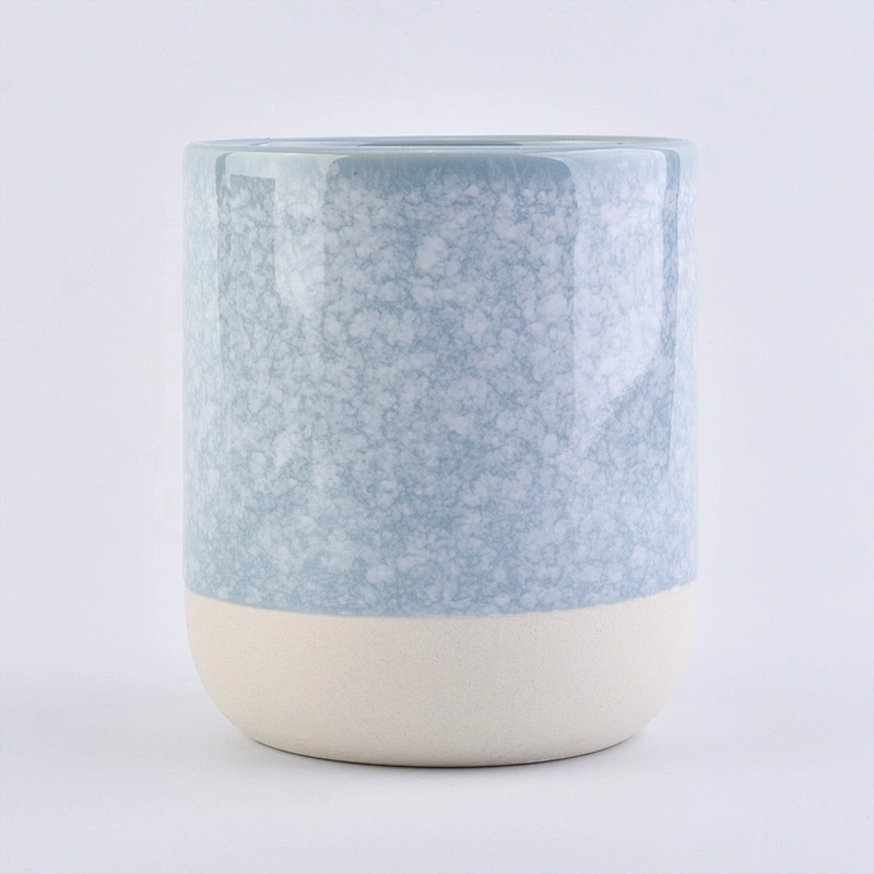 Manufacturer Sunny Luxury blue frosted ceramic candle vessel