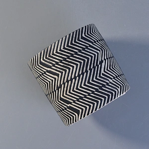 slant line pattern ceramic candle jars ceramic candle holders wholesales