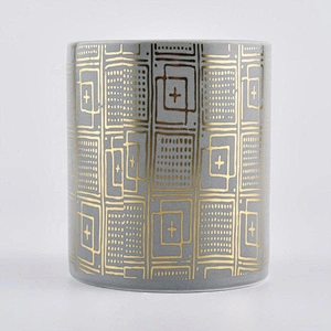 Sunny design Luxury grey empty ceramic candle vessel 10oz 20oz