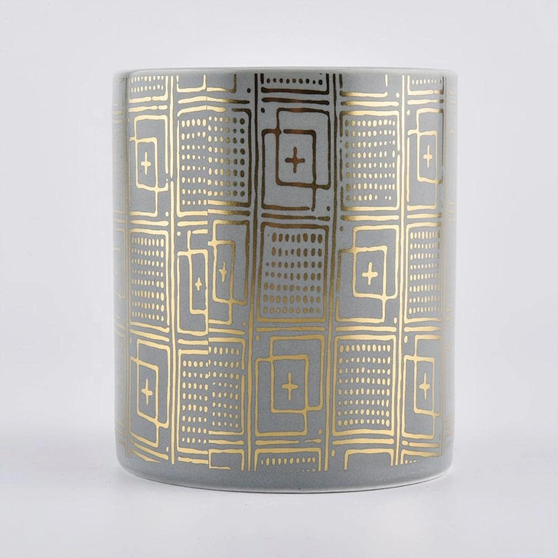 Sunny design Luxury grey empty ceramic candle vessel 10oz 20oz