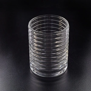 Clear Glass Candle cup pillar decorative scented glass candle holders soy wax