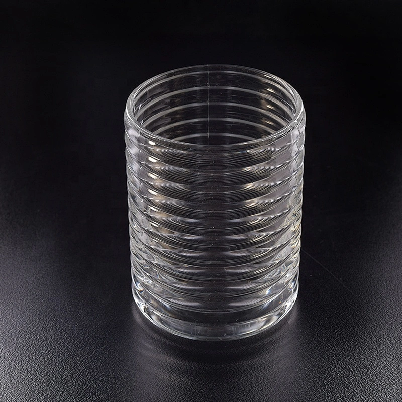 Clear Glass Candle cup pillar decorative scented glass candle holders soy wax