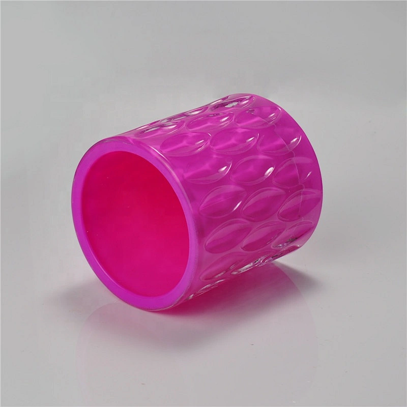 Wholesales tealight pink luxury candle glass jar 6oz 8oz 10oz