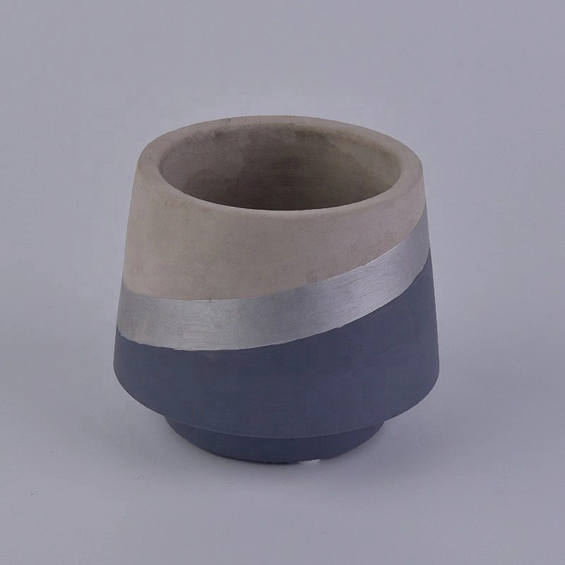 400ml Blue cement candle holders handmade printing candle tin home decoration