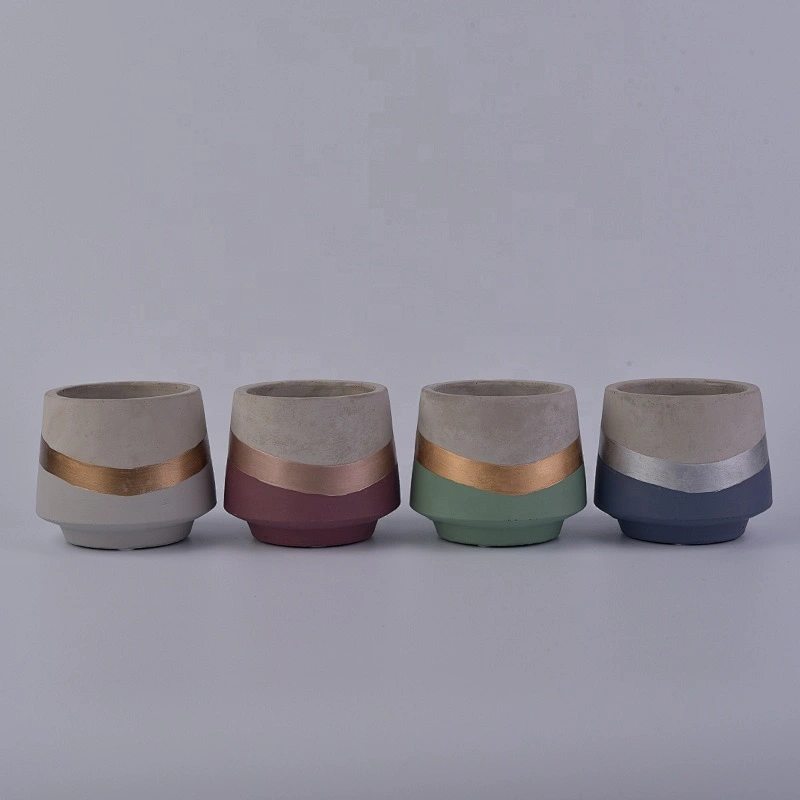 400ml glazed concrete candle holder tealight candle jar party decoration