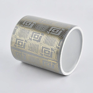 Sunny design Luxury grey empty ceramic candle vessel 10oz 20oz