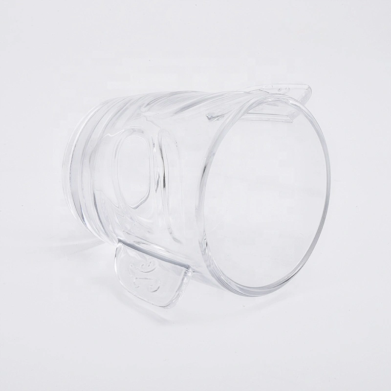 Engraving custom candle holder glass votive candle jars with handle home decoration wholesale