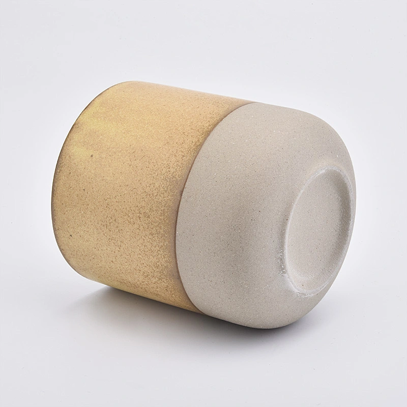 gold color ceramic candle vessel curved bottom candle holder 12 oz