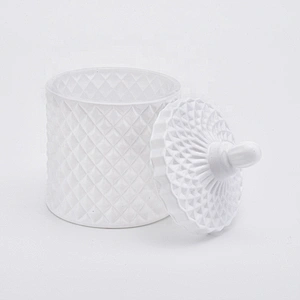 10oz Solid White Glass Candle Jars with Lids Home Decor Wholesales