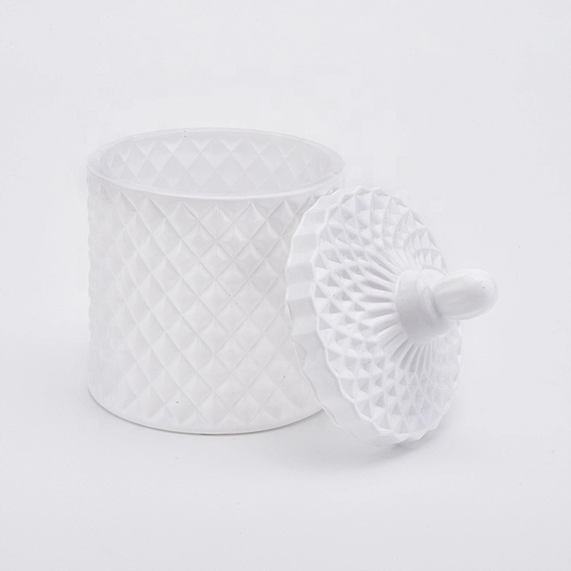 10oz Solid White Glass Candle Jars with Lids Home Decor Wholesales