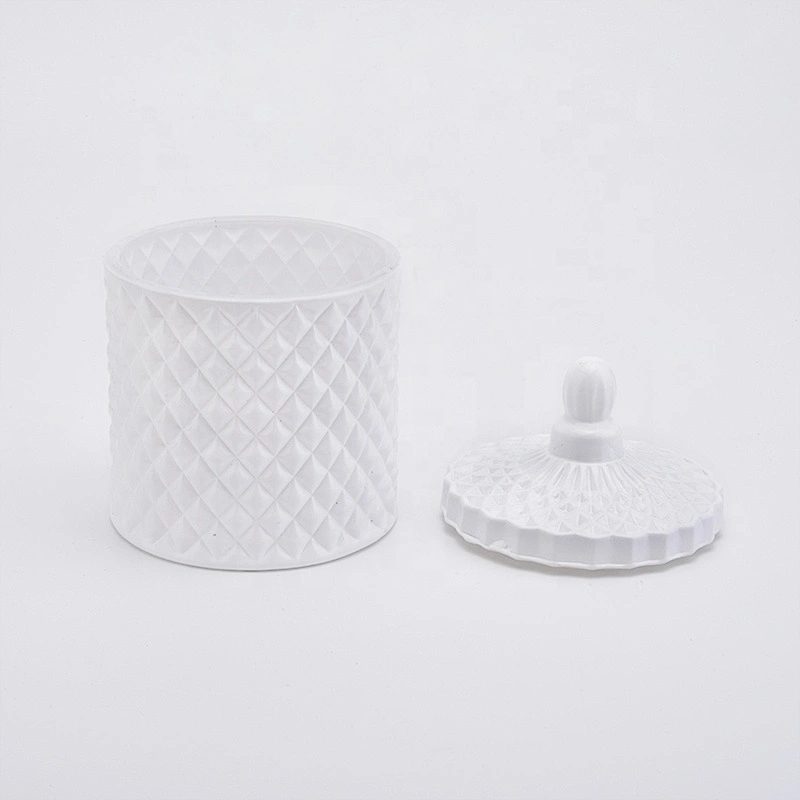 10oz Solid White Glass Candle Jars with Lids Home Decor Wholesales