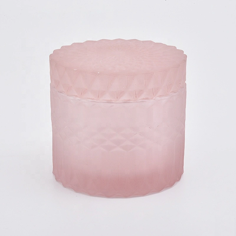 Matte recycled votive candle holders glass candle bottles with lid home decoration