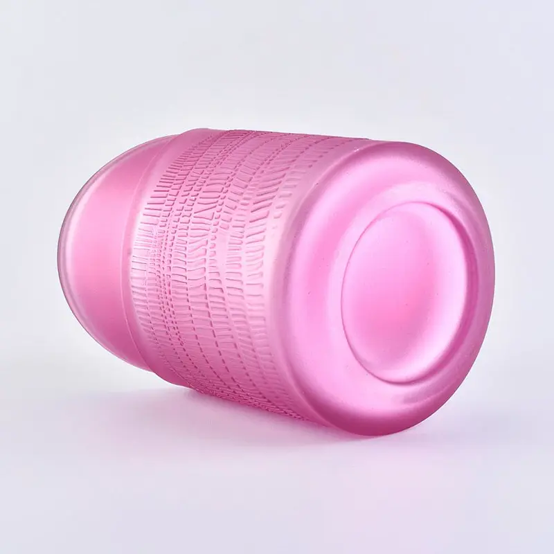 pink luxury glass candle holder electroplated candle jar in heart shape