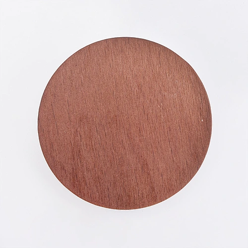 round wooden lid for glass candle vessels brown color
